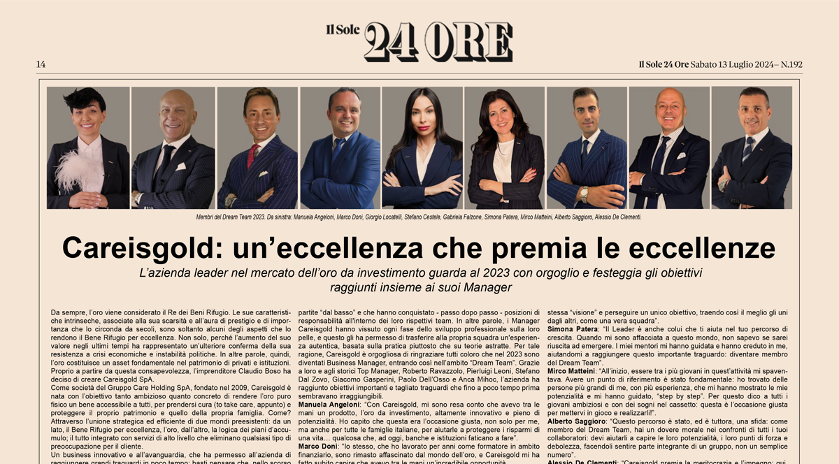 Careisgold: un’eccellenza che premia le eccellenze