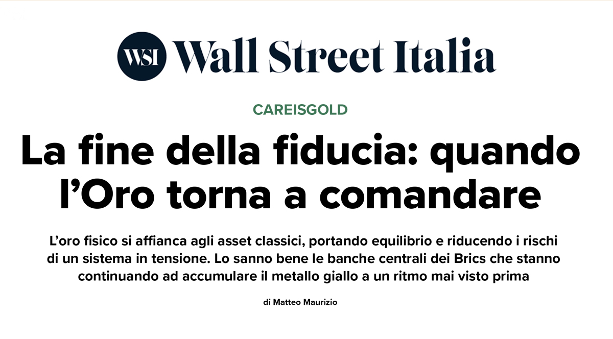 La fine della fiducia: quando l’Oro torna a comandare